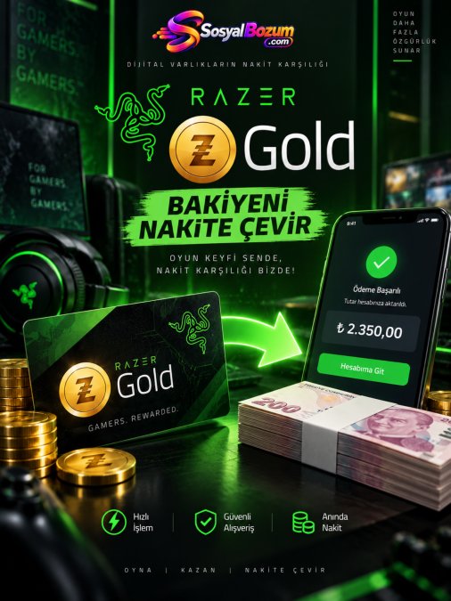 Razer Gold Bozdurma Rehberi: Bakiyenizi Güvenle Nakde Çevirin